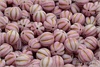 Meloun - melon bead 8 mm, pink+chalk mat, gold wash, 12 ks