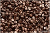 Cube beads - kostiky 4 mm, Jet Stained Metallic Copper, 50 ks