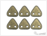 Trojhelnk dvoudrkov 6 mm, Metallic Suede - Gold, 30 ks