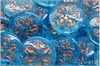 Kaboon vloka 21 mm - Transparent Aquamarine Copper Wash, 1 ks