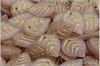List jablo 18x13 mm - Rosaline Matted Gold Wash, 6 ks
