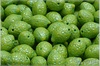 Citron - Lemon 10x14 mm, Opaque Olive Matted Light Green Wash, 6 ks