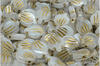 Peony Petal 9x12 mm - Alabaster-Crystal Bicolor, Gold Wash, 10 ks