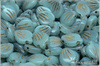Peony Petal 9x12 mm - Alabaster-Crystal Bicolor, Gold Wash, Milky Opal Sky, 10 ks