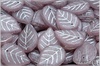 List jablo 18x13 mm - Rosaline Matted Silver Wash, 6 ks