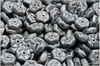 Vintage Rondelle 3x8 mm - Jet Matted Chrome Full, 12 ks