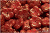 Apple Flower, 14 mm, Opaque Red Red Teracota, 4 ks