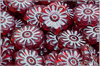 Kopretina - Daisy Flower, 18 mm, Transparent Red Silver Wash, 1 ks