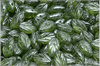 List bukov 7x11 mm - Olivine Silver Splash, 20 ks