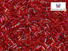 MIYUKI Bugle 3 mm, Transparent Red AB, BGL1-0254, 10 g