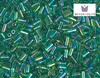 MIYUKI Bugle 3 mm, Transparent Green AB, BGL1-0179, 10 g MIYUKI Bugle 3 mm, Transparent Green AB, BGL1-0179, 10 g