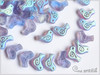 Pt��ek holubice - Dove Bird 10x16 mm, Transparent Violet Matted AB, 2 ks