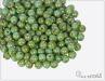 Kuliky 4 mm, Opaque Turquoise Picasso, 100 ks