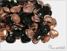 Rose petal 7x8 mm, jet capri gold, 50 ks