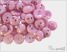 Piggy beads, white lila luster, 8x4 mm, 30 ks