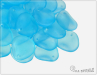 Rose petal 14x13 mm, Transparent Aqua Matted, 10 ks