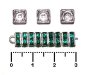 atonov tvereek 6 mm, stbro+emerald, 1 ks