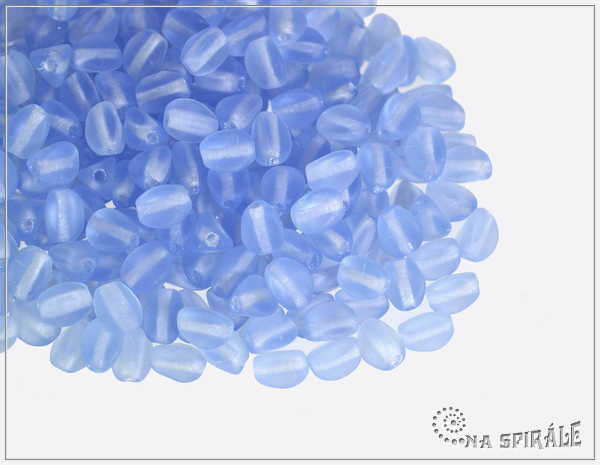 Pohanka baby transparent lt sapphire mat, 4x3 mm, 50 ks