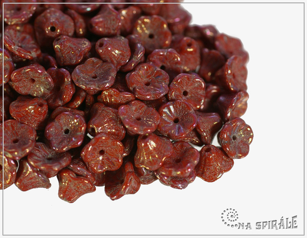 Kytiky - kalky 7x5 mm, Opaque Red Nebula, 25 ks