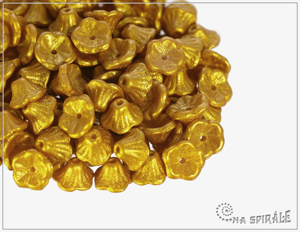 Kytiky - kalky 7x5 mm, Gold Shine Yellow Sun, 25 ks