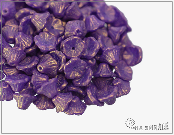 Kytiky - kalky 7x5 mm, Gold Shine Medium Orchid, 25 ks