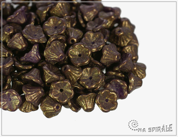 Kytiky - kalky 7x5 mm, Gold Shine Saddle Brown, 25 ks