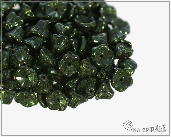 Kytiky - kalky 7x5 mm, Metallic Fern, 25 ks