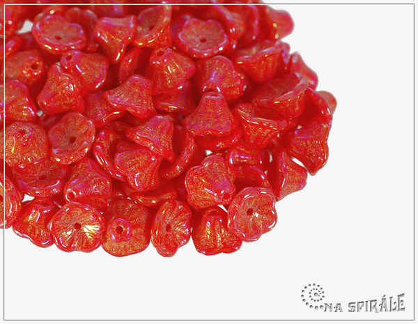 Kytiky - kalky 7x5 mm, Opaque Red Iris, 25 ks