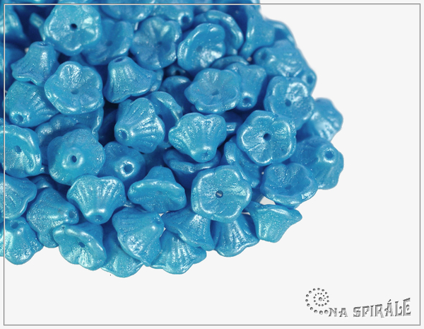 Kytiky - kalky 7x5 mm, Pearl Shine Aqua, 25 ks