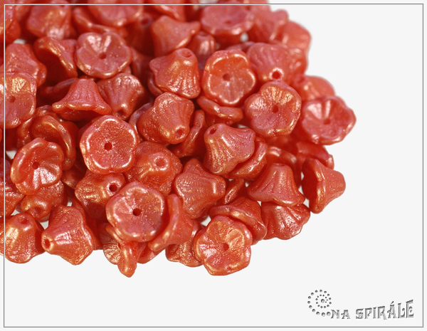 Kytiky - kalky 7x5 mm, Pearl Shine Light Coral, 25 ks