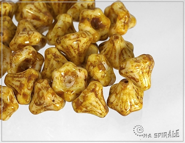 Bl travertnov kytiky-zvoneky, 10x9 mm, 10 ks