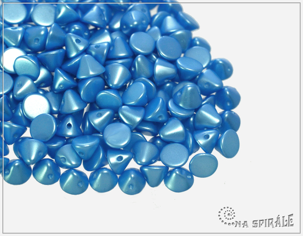 Button Bead 4 mm, Pastel Turquoise, 30 ks