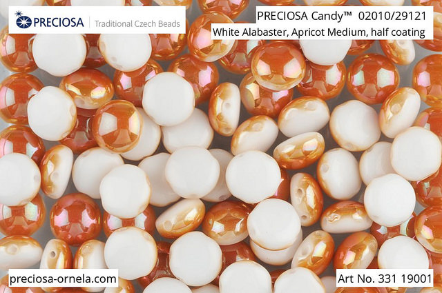 Preciosa Candy 8 mm, Chalk Apricot, 10 ks