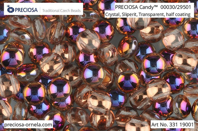Preciosa Candy 8 mm, Crystal Sliperit, 10 ks