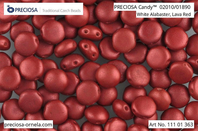 Preciosa Candy 6 mm, Lava Red, 10 ks