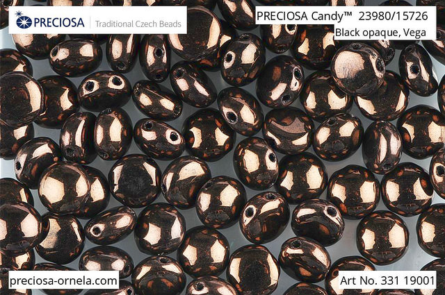 Preciosa Candy 8 mm, Metallic Chocolate, 10 ks