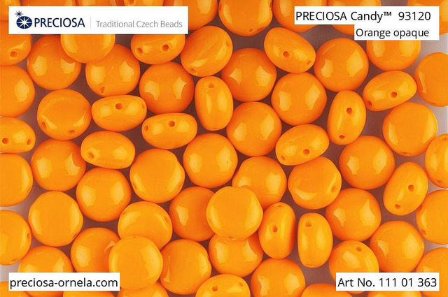 Preciosa Candy 8 mm, Opaque Orange, 10 ks
