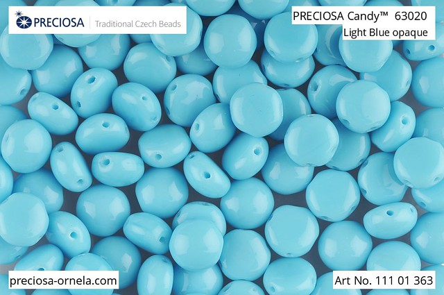 Preciosa Candy 8 mm, Opaque Sky Blue, 10 ks