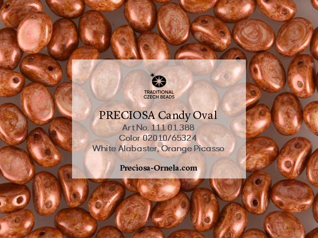 Preciosa Candy Oval 6x8 mm, Herbs&Spices Cinnamon, 10 ks