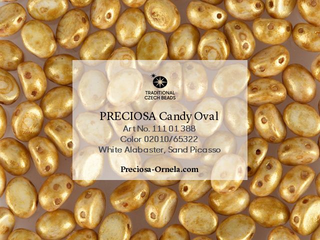 Preciosa Candy Oval 6x8 mm, Herbs&Spices Curry, 10 ks