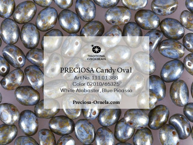 Preciosa Candy Oval 6x8 mm, Herbs&Spices Sage, 10 ks