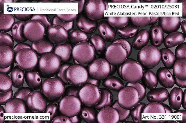Preciosa Candy 8 mm, Pastel Burgundy, 10 ks