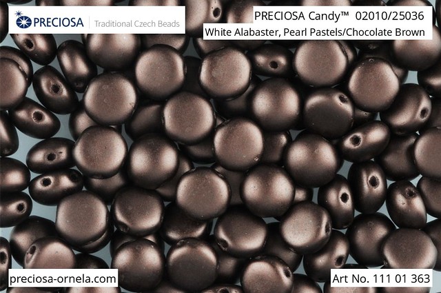 Preciosa Candy 8 mm, Pastel Dark Brown, 10 ks