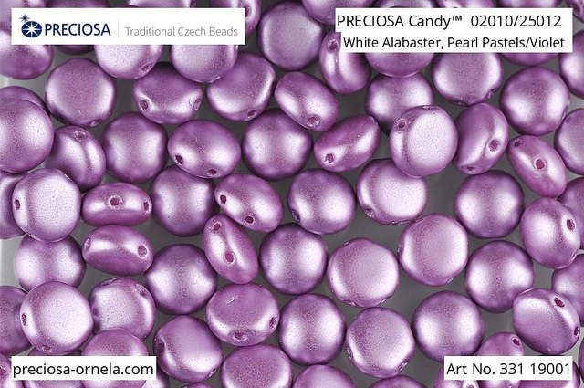 Preciosa Candy 6 mm, Pastel Lila, 10 ks