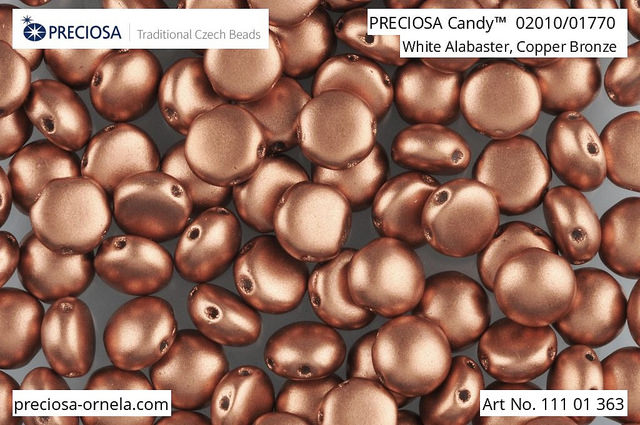 Preciosa Candy 6 mm, Silky Metallic Copper, 10 ks