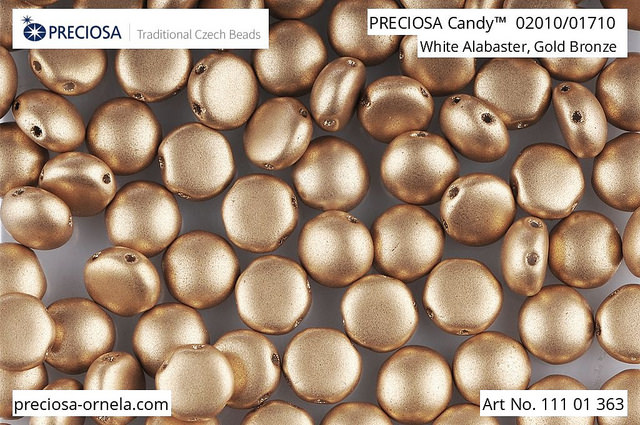 Preciosa Candy 6 mm, Silky Metallic Sand, 10 ks