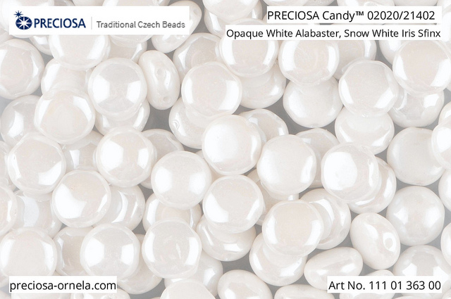 Preciosa Candy 8 mm, Chalk Sfinx, 10 ks