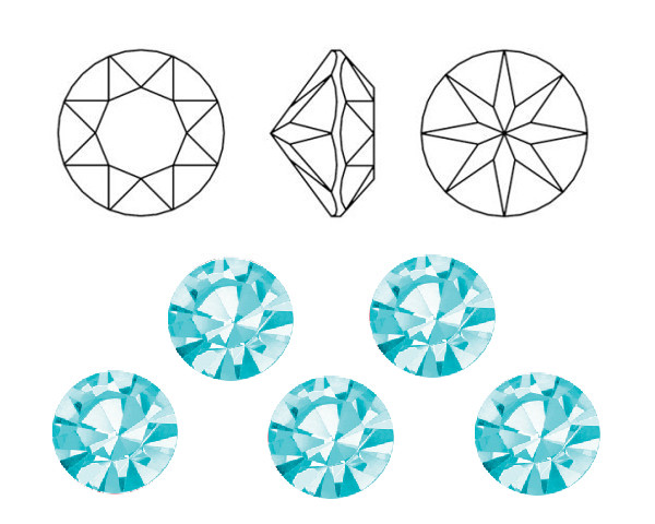 �aton Optima ss38 Aqua Bohemica foiled, Preciosa, 1 ks