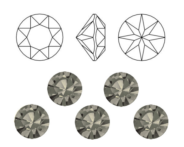 �aton Optima ss38 Black Diamond foiled, Preciosa, 1 ks