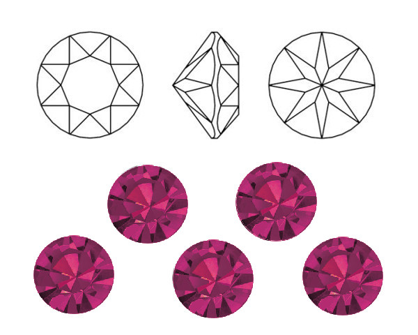 �aton Optima ss38 Fuchsia foiled, Preciosa, 1 ks